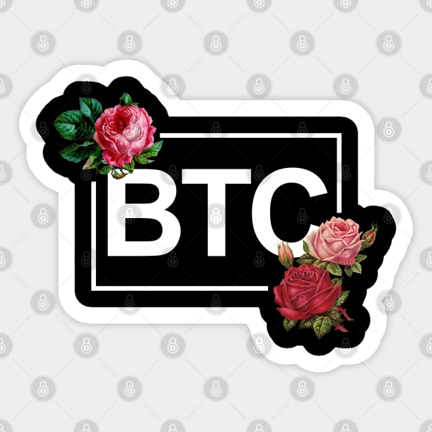 Bitcoin Rose Border White Sticker by felixbunny